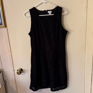 JCrew Lace Black Sleeveless Mini Dress